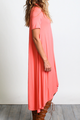 Peach Echo Piko High Low Dress - DEV!  - 2