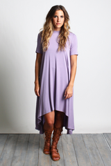 Lilac Gray Piko High Low Dress - DEV!  - 4