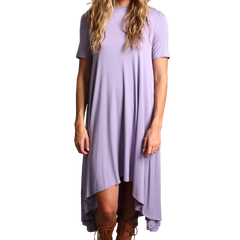 Lilac Gray Piko High Low Dress - DEV!  - 1
