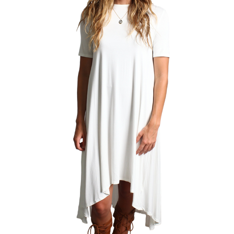 Off White Piko High Low Dress