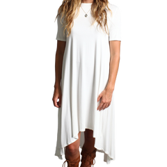 Off White Piko High Low Dress - DEV!  - 1