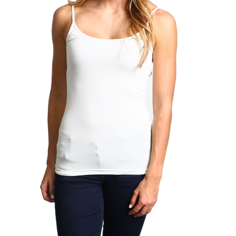 White Piko Stretch Camisole