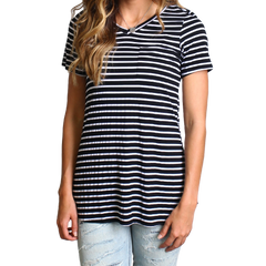 Black Stripe Piko Pocket Tee - DEV!  - 1