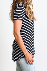 Black Stripe Piko Pocket Tee - DEV!  - 3