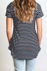 Black Stripe Piko Pocket Tee - DEV!  - 4