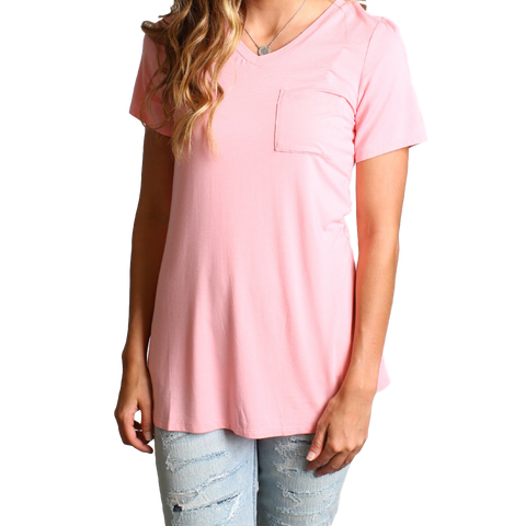 Rose Quartz Piko Pocket Tee