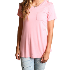 Rose Quartz Piko Pocket Tee - DEV!  - 1