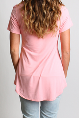 Rose Quartz Piko Pocket Tee - DEV!  - 3
