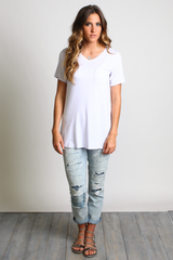 White Piko Pocket Tee - DEV!  - 4