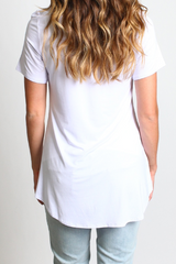 White Piko Pocket Tee - DEV!  - 3