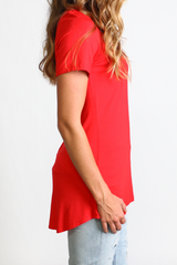 Red Piko Pocket Tee - DEV!  - 2