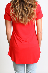 Red Piko Pocket Tee - DEV!  - 3