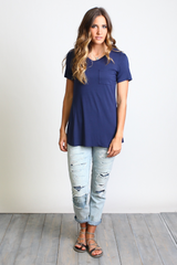Navy Piko Pocket Tee - DEV!  - 4