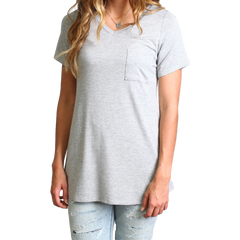 Heather Gray Piko Pocket Tee - DEV!  - 1