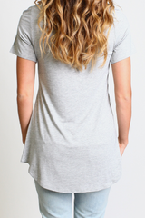 Heather Gray Piko Pocket Tee - DEV!  - 3