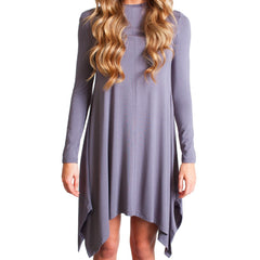 Charcoal Gray Piko Handkerchief Dress - DEV!  - 1