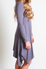 Charcoal Gray Piko Handkerchief Dress - DEV!  - 2