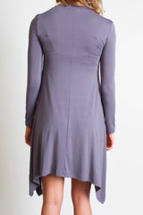 Charcoal Gray Piko Handkerchief Dress - DEV!  - 3