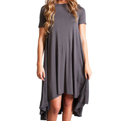 Dark Gray Piko High Low Dress - DEV!  - 1