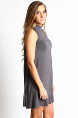 Dark Gray Piko Mock Neck Tunic - DEV!  - 2