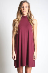 Dark Maroon Piko Mock Neck Tunic - DEV!  - 4