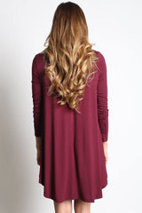 Dark Maroon Piko Scoop Neck Dress - DEV!  - 3