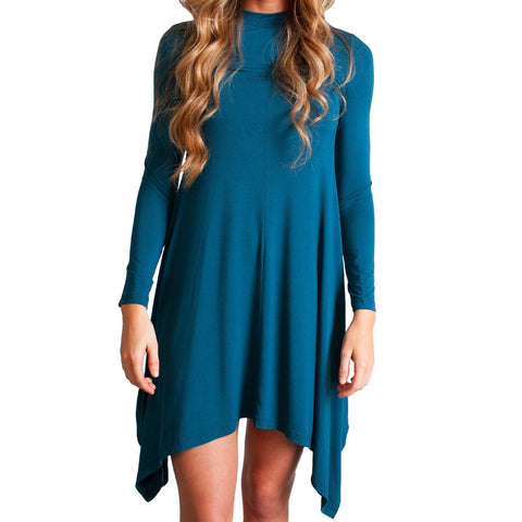 Majolica Blue Piko Handkerchief Dress