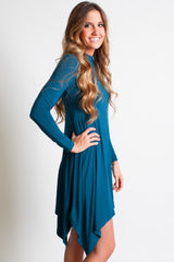 Majolica Blue Piko Handkerchief Dress - DEV!  - 2