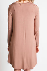 Mocha Piko Scoop Neck Dress - DEV!  - 3