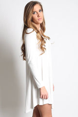 Off White Piko Scoop Neck Dress - DEV!  - 2