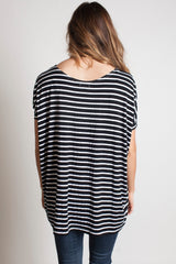 Black Stripe Piko Short Sleeve Top - DEV!  - 3